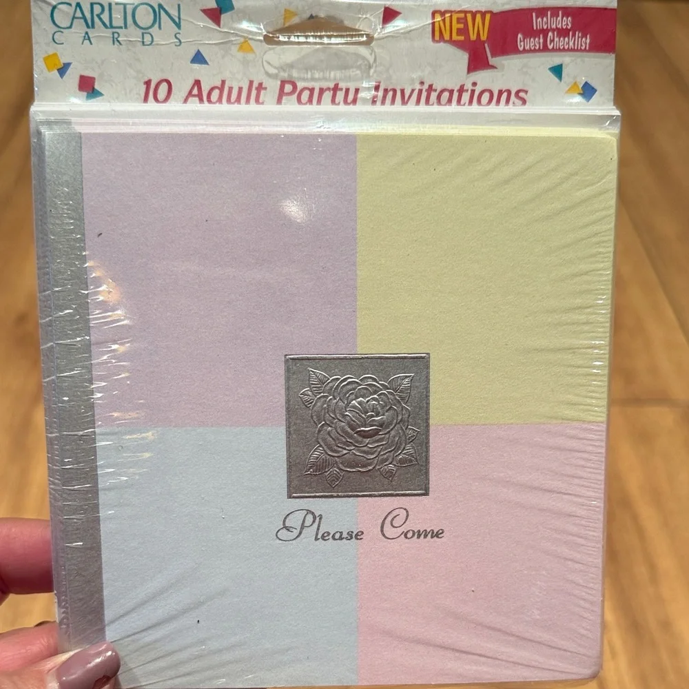 New Vintage 90’s Party Pink Pastel Adult Invitations. 4 packs of 10.